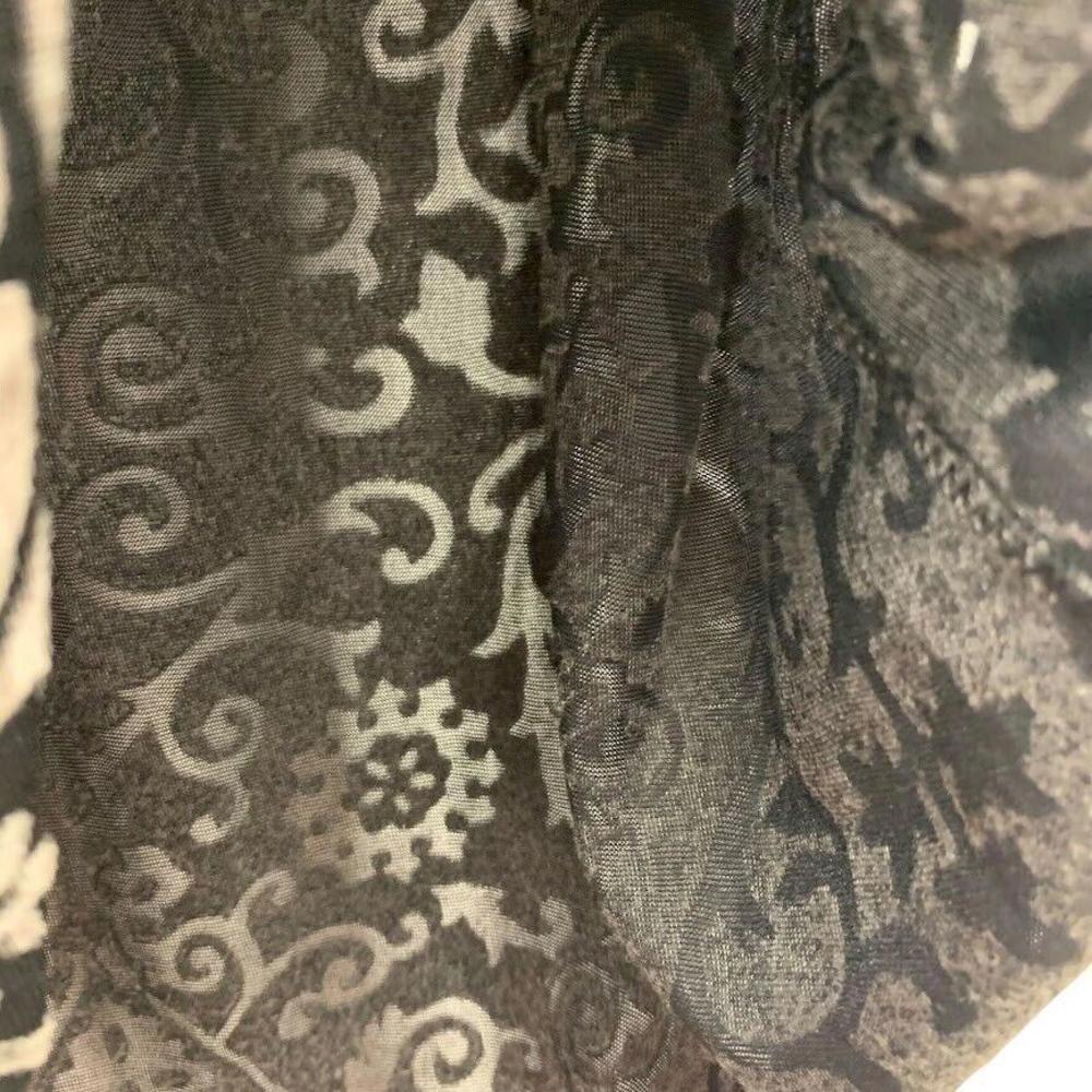 Conrad C Womens Collection Gray Black Floral Design Velvet High Neck LS Top​​​​​ - Picture 5 of 7